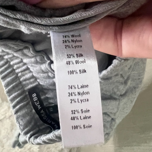 Marissa Webb Grey Wool/Silk Pant - Picture 5 of 6